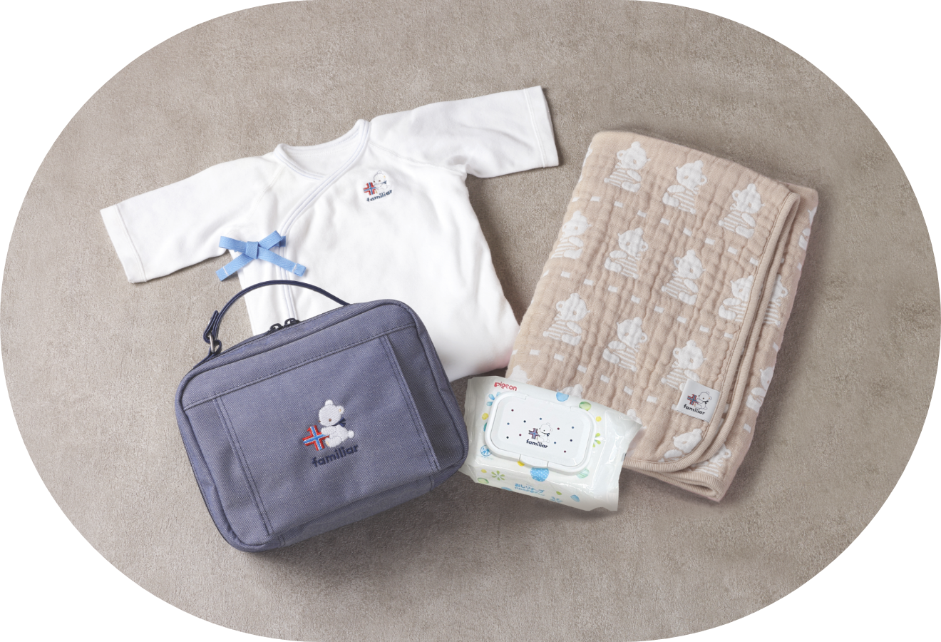 familiarコラボの出産記念品＆院内ベビーウェア